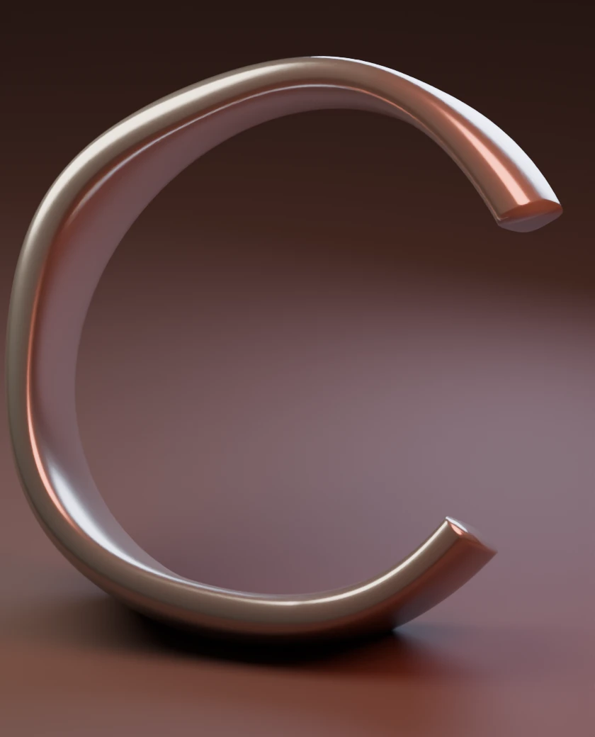 FOLD cuff, a continuous form broken once to meet a wrist