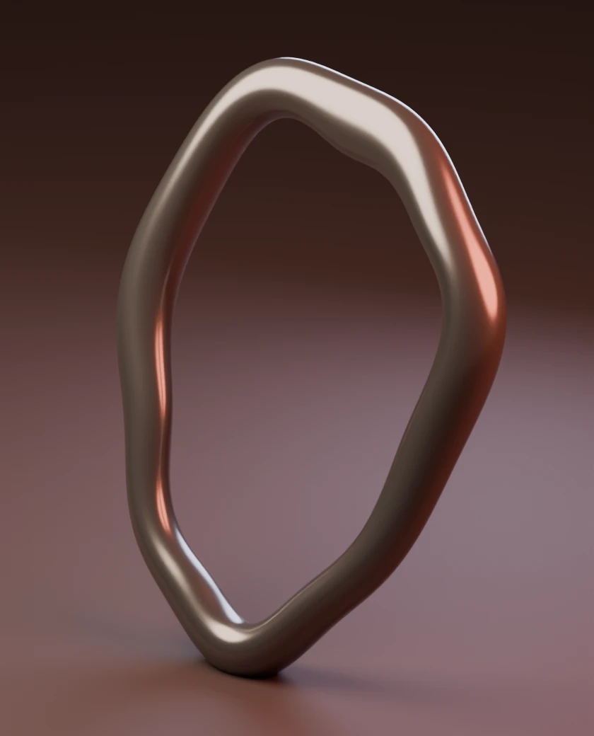 VOID pendant, a flat form curved around an opening